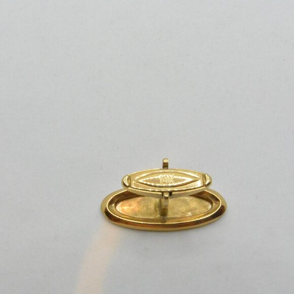 Lucien Piccard 14k Gold Marquis Cufflink with Red Stones - Picture 2 of 4